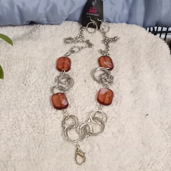 Stained Glass Brown Lanyard with free earrings - Picture 1 of 1